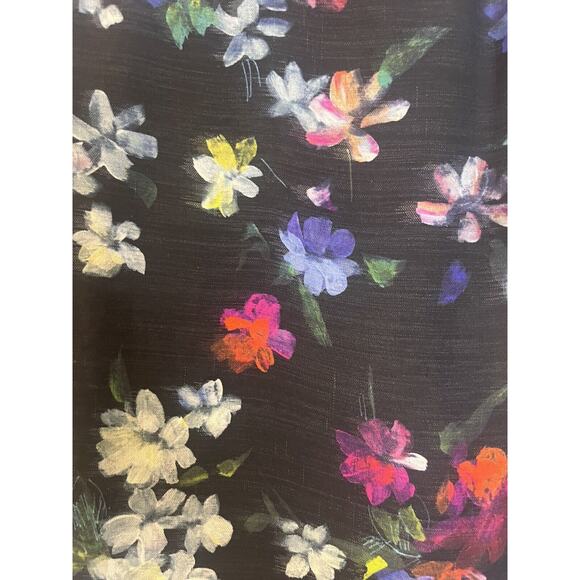 Milly Sherie Long Sleeve Painted Floral Georgette Silk Mini Dress size 2 - Picture 4 of 8